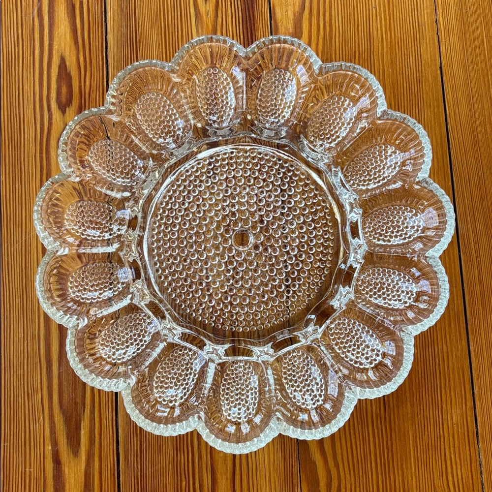 Vintage Indiana Clear Glass Hobnail Deviled Egg Plate/Platter - Picture 6 of 6